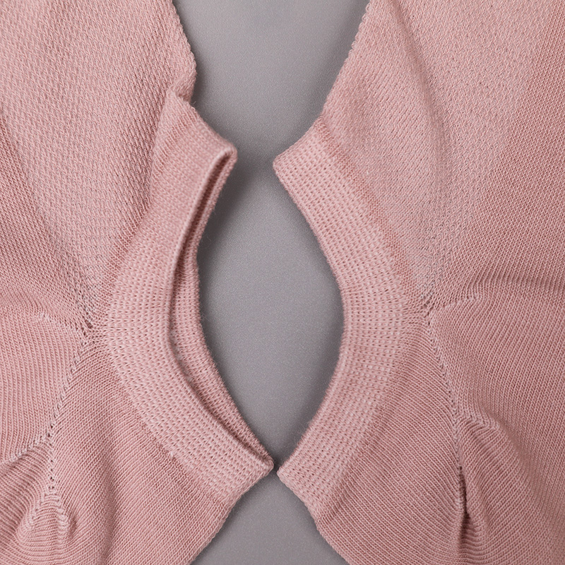 Ultravékony fésült pamut, nylon és spandex sima félhálós, kézzel varrott női zokni WSD1673