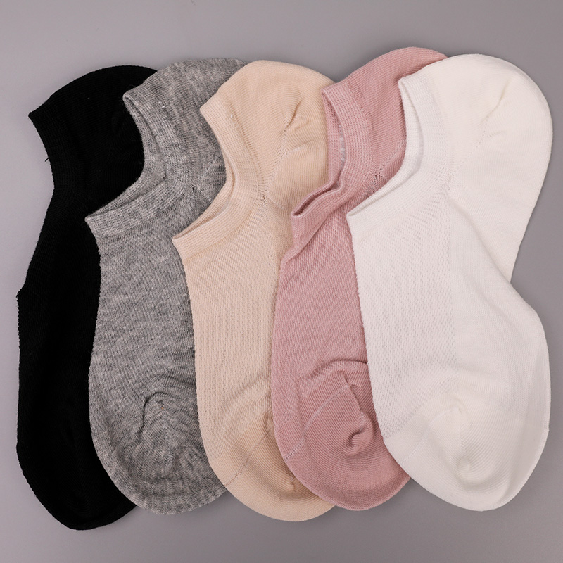 Ultravékony fésült pamut, nylon és spandex sima félhálós, kézzel varrott női zokni WSD1673