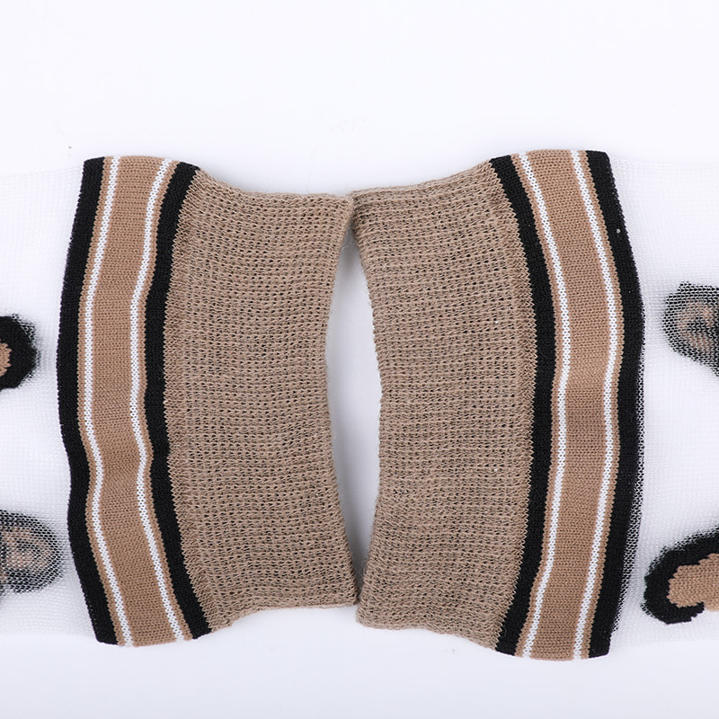 Divat átlátszó nylon selyem pamut alsó női zokni Leopárd mintás virág átlátszó selyem női zokni Kristály selyem női zokni WSD1939