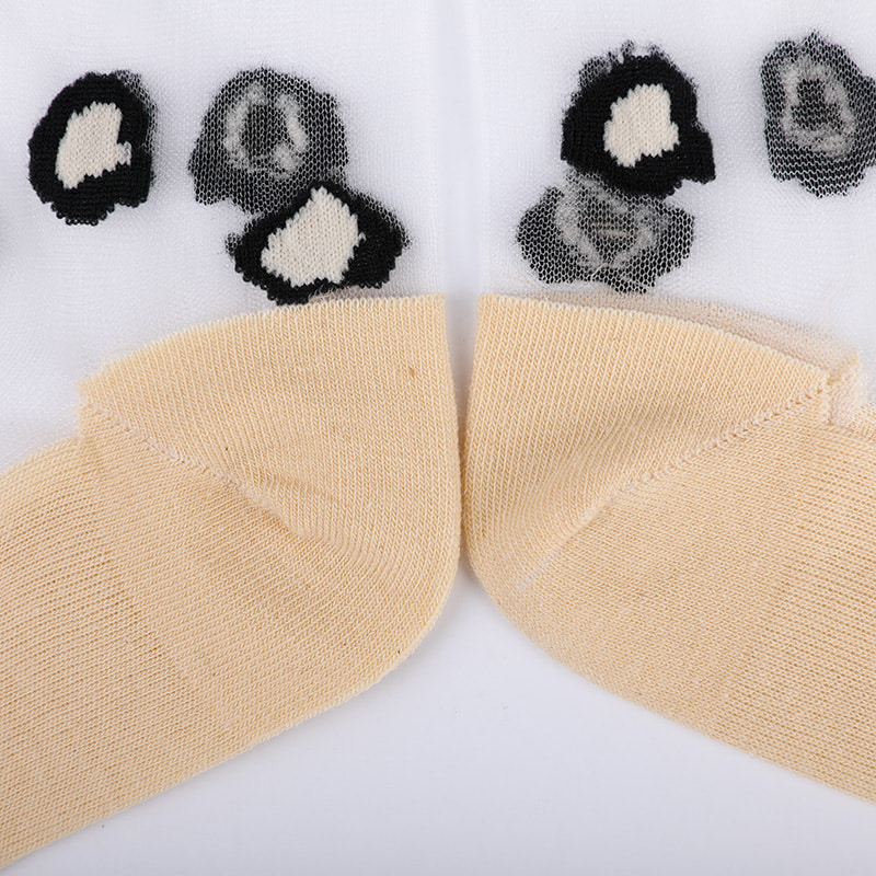 Divat átlátszó nylon selyem pamut alsó női zokni Leopárd mintás virág átlátszó selyem női zokni Kristály selyem női zokni WSD1939